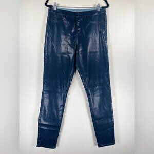 NWT ELIE TAHARI Faux Leather AZELLA JEAN LOW RISE‎ SKINNY LEG BLUE LT Sz 30
